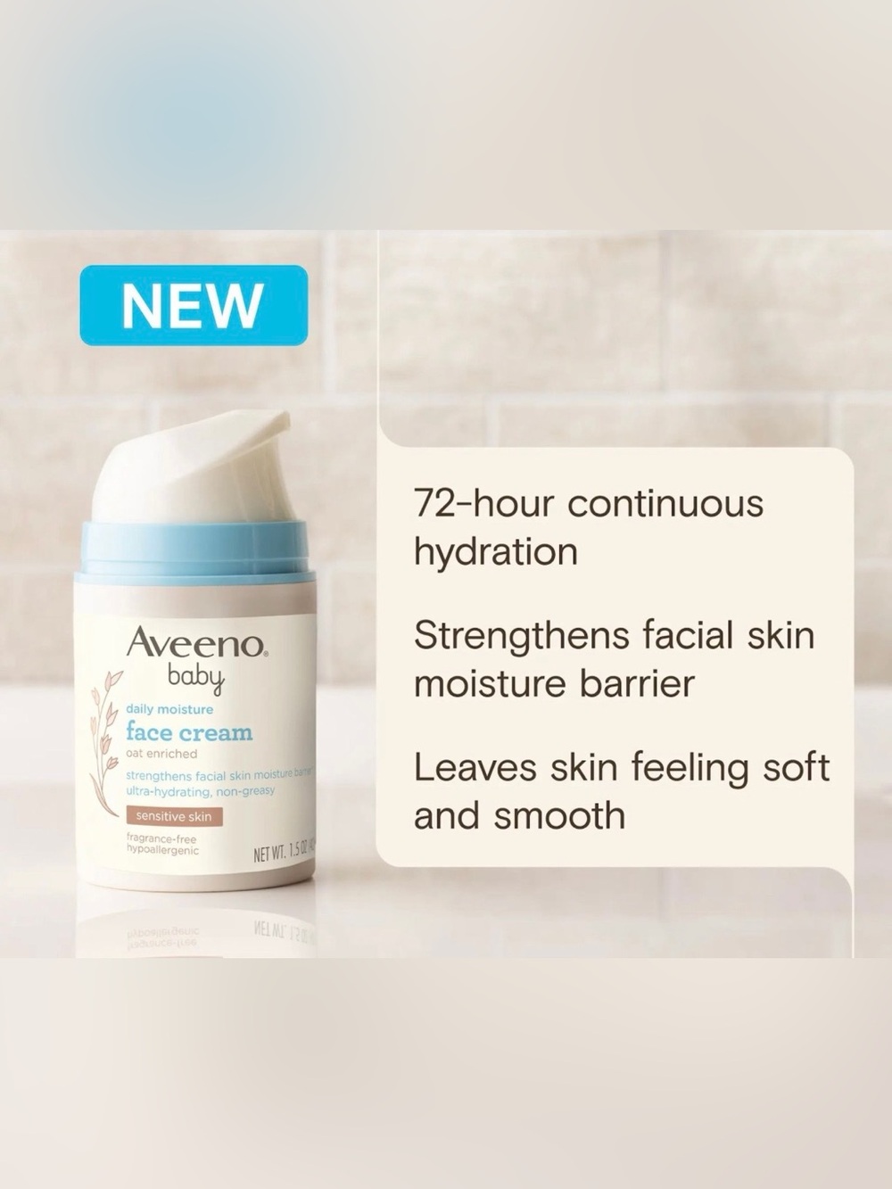 Aveeno baby daily moisture face cream 1.5oz